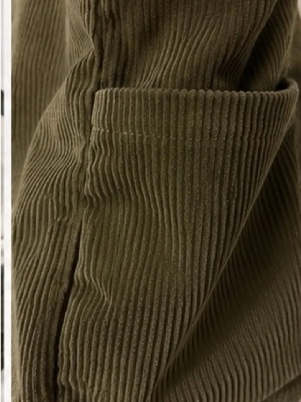 Olive Green Corduroy Tote Bag with Adjustable Strap
